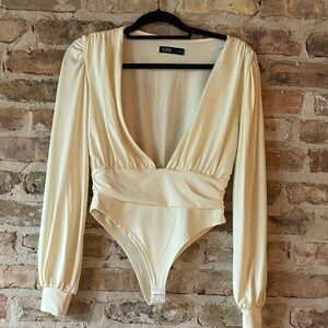 CBR Cream V-Neck Bodysuit